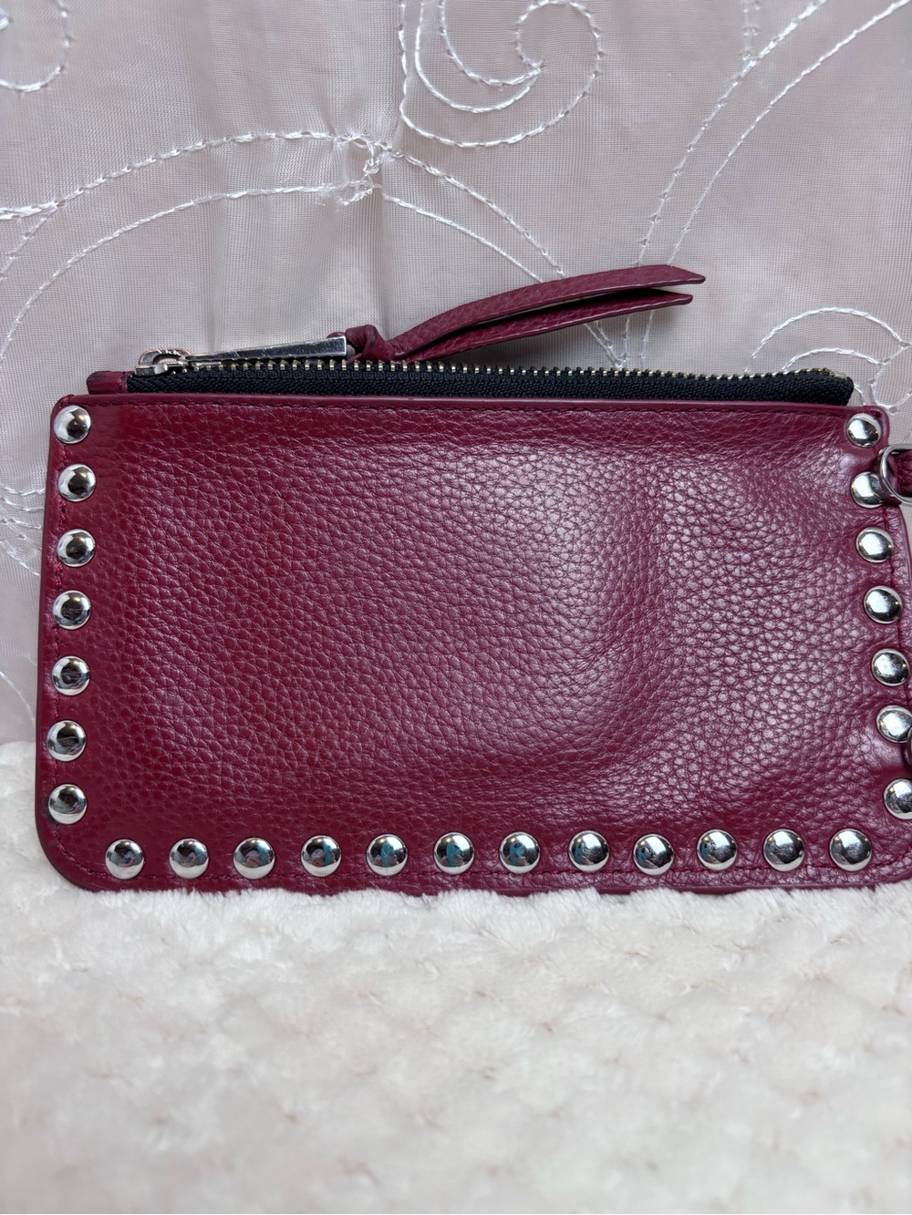 BANDOLIER Studded Red Leather Crossbody Bag Pouch with Protective Cover - Picture 2 of 10